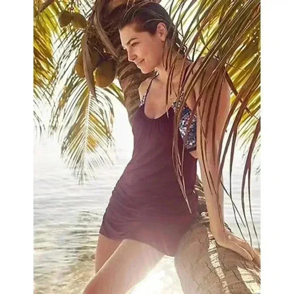 Athleta Geo Blousy Tankini Dress Size 34D/DD - Picture 1 of 13